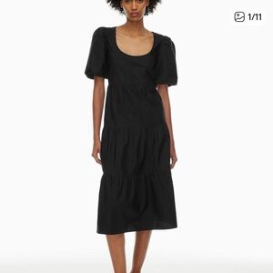 Little Moon Aritzia Little Moon Cenote Cotton Poplin Midi Dress Puff Tiered S